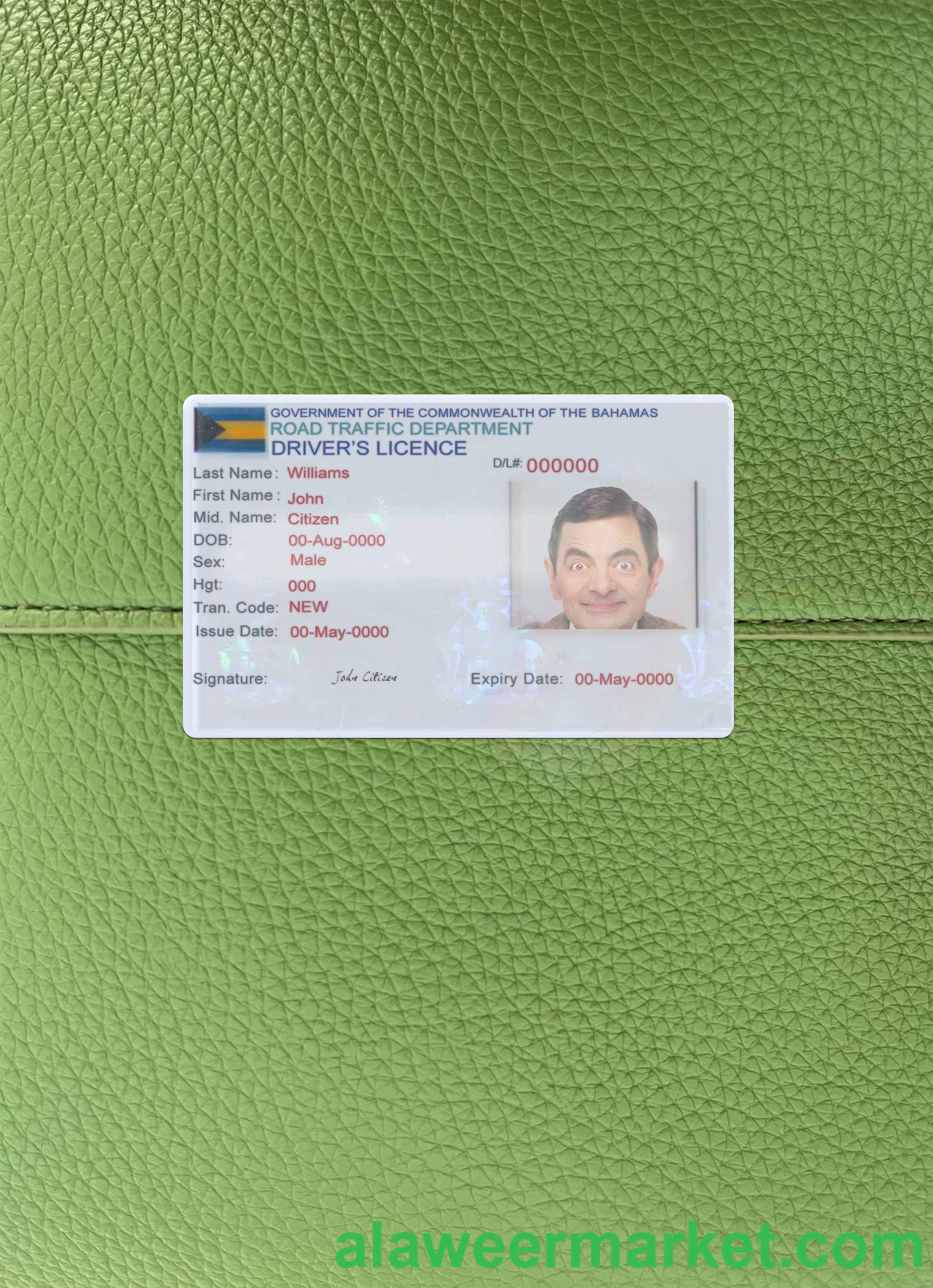 Bahamas driving license photolook front
